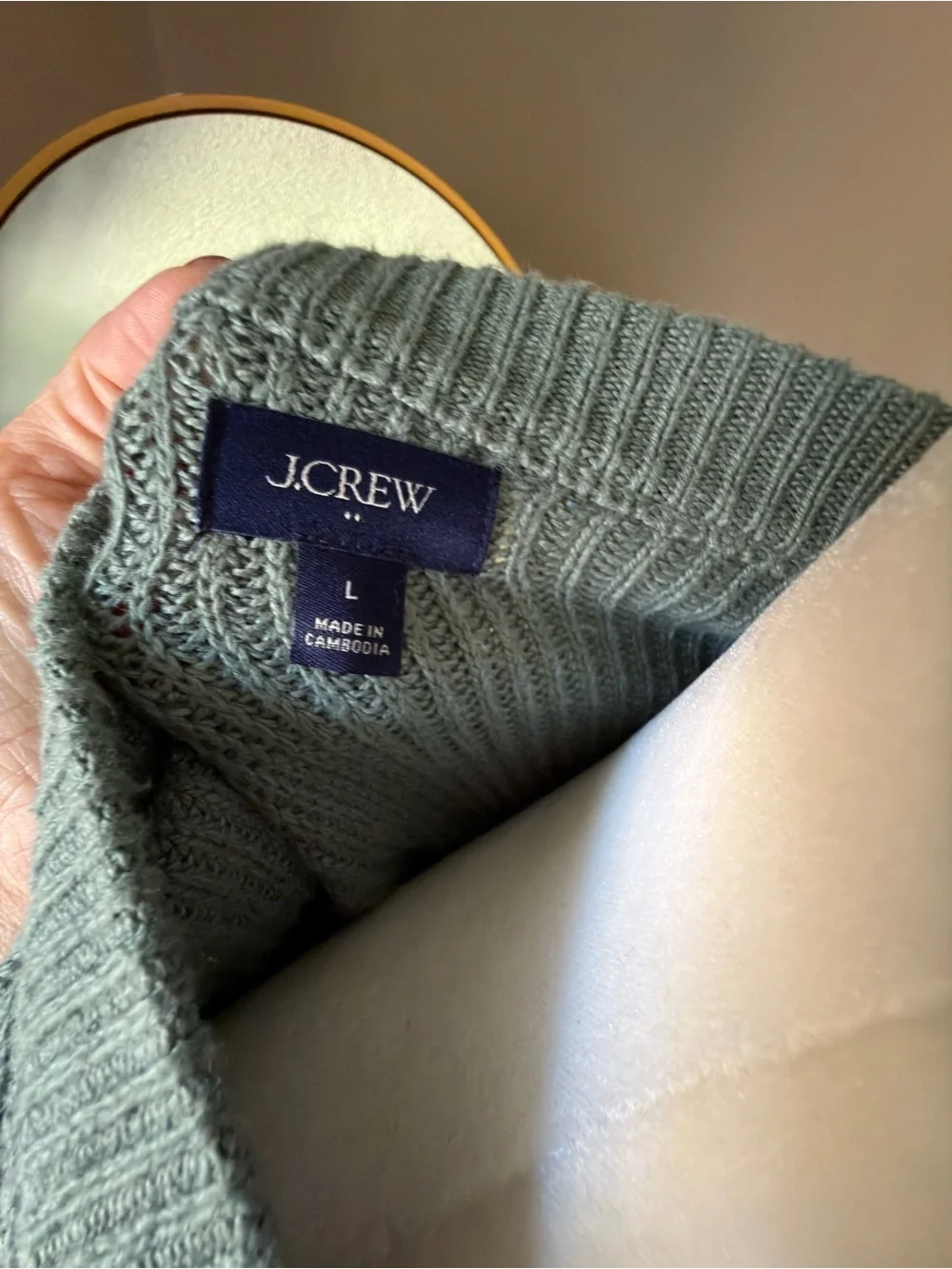 J.Crew Soft Knit Crewneck Sweater - Sage Green